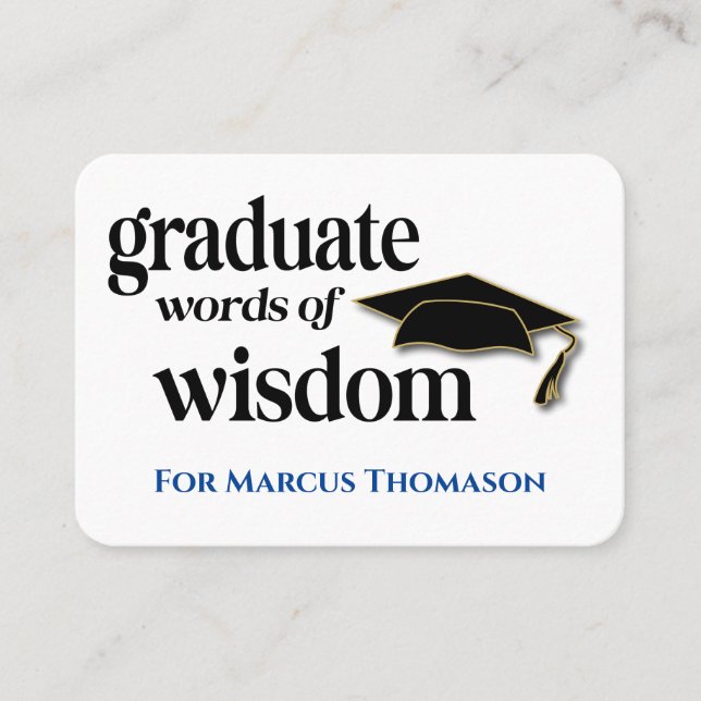 Words of Wisdom Advice Card For Graduation (Front)