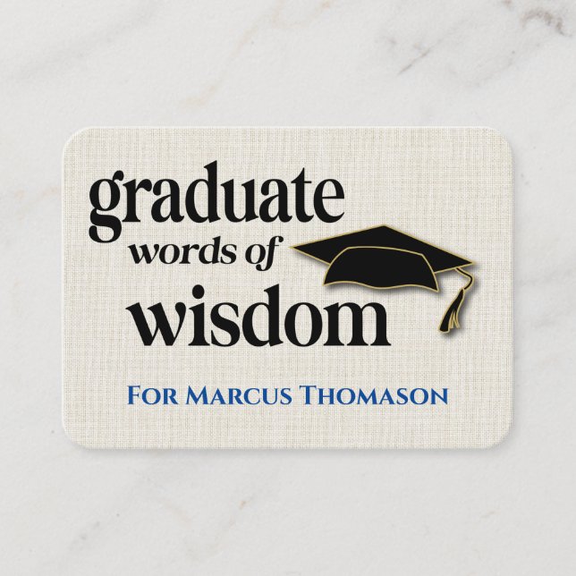 Words of Wisdom Advice Card For Graduation (Front)