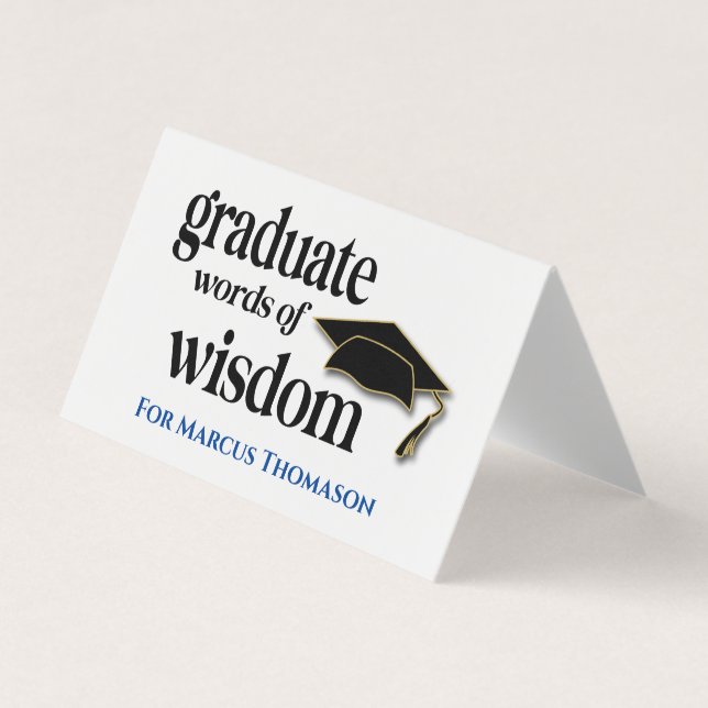 Words of Wisdom Advice Card For Graduation (Front)
