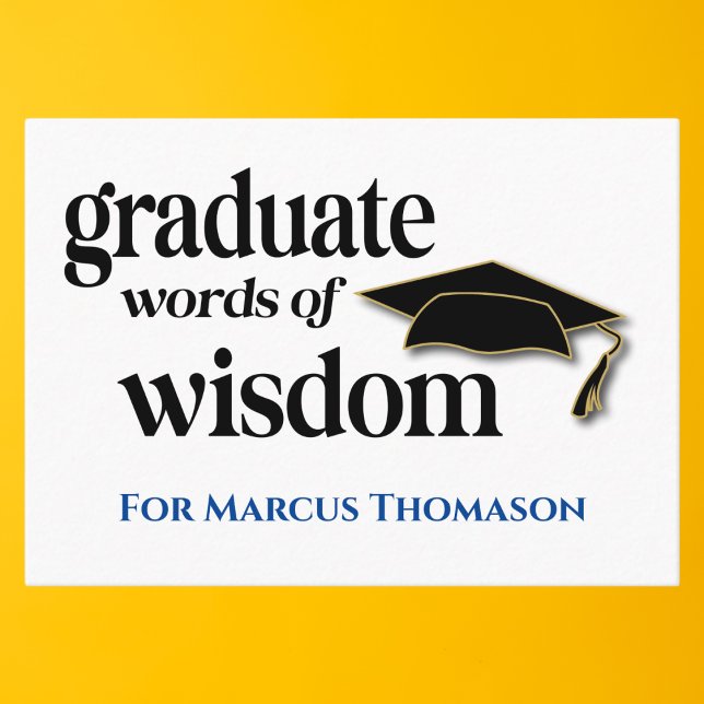 Words of Wisdom Advice Card For Graduation (Creator Uploaded)