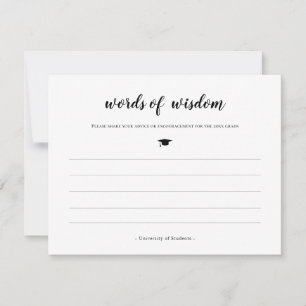 Words of wisdom advice for graduates/ students fun card