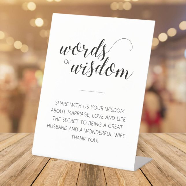 Words of Wisdom Advice For Newlyweds Wedding Pedestal Sign (Creator Uploaded)