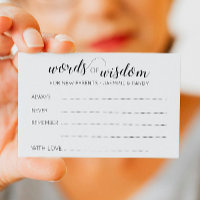 Words of Wisdom Baby Shower New Parents Advice