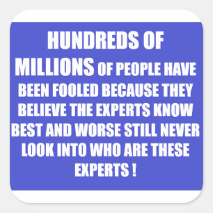 Words of wisdom blue and white square sticker