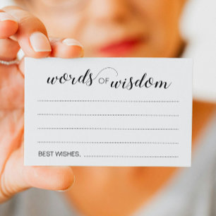 Words of Wisdom Elegant Wedding Advice Cards