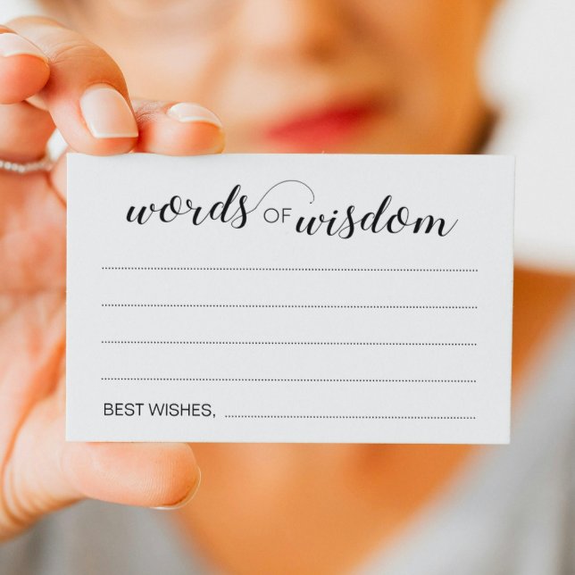 Words of Wisdom Elegant Wedding Advice Cards (Creator Uploaded)