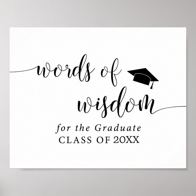 Words of Wisdom for Graduate | Graduation Sign (Front)