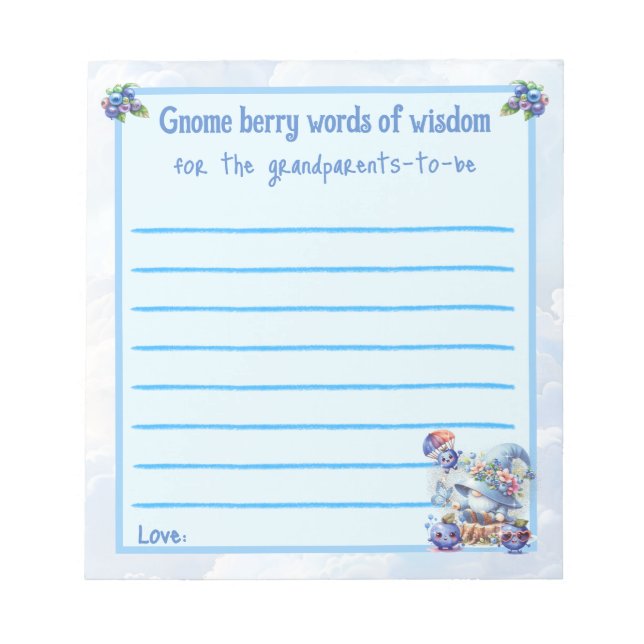 Words of Wisdom for Grandparents-to-be Notepad (Front)