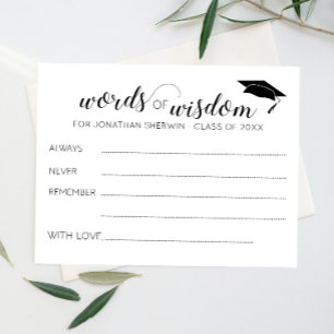 Words of Wisdom Grad Cap Graduation Advice