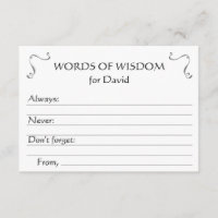 Words of Wisdom Graduation Grad Advice Cards