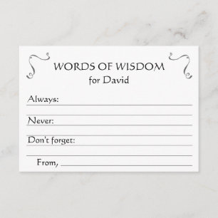 Words of Wisdom Graduation Grad Advice Cards