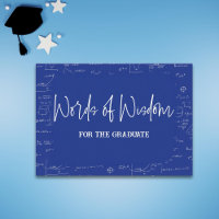 Words of Wisdom Math Graduation Advise Blue