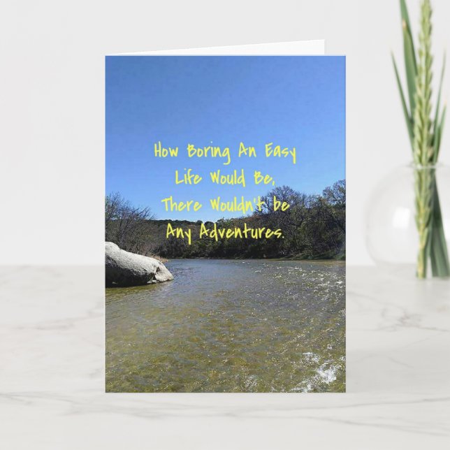 Words of Wisdom Over River Nature Landscape Card (Front)