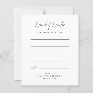 Words of Wisdom Parents To Be Baby Shower Card
