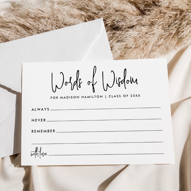 Words of Wisdom Script Graduation Advice Cards (Creator Uploaded)
