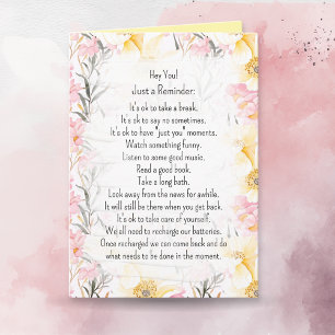 Words of Wisdom   Take Care of Yourself  Card