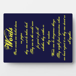 Words ...Plaque Plaque