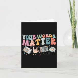 Words Problem Speech Therapy Language Pathologist Card