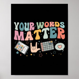 Words Problem Speech Therapy Language Pathologist Poster