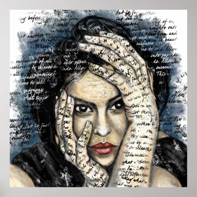 Words Questions Thoughts Poster Print - Paintting (Front)