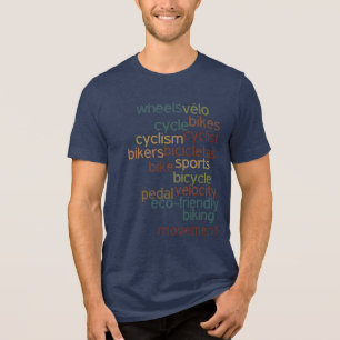 Words related to bike / Typography  Tri-Blend Shirt
