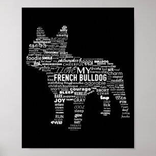 Words T Ways To Describe My French Bulldog Gift Poster