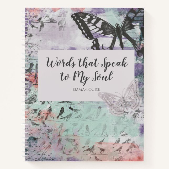 Words That Speak to My Soul Commonplace Poetry Notebook (Front)