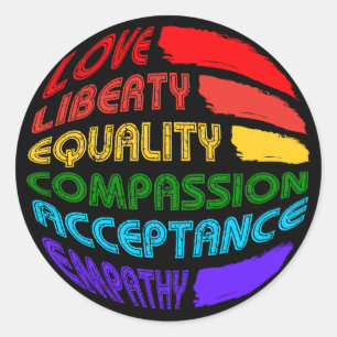 Words To Live By Classic Round Sticker