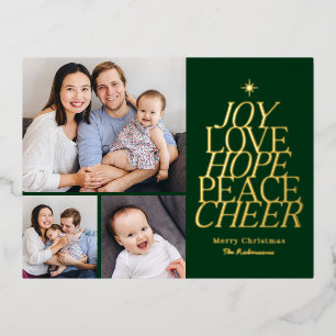 Words Tree Foil Holiday Postcard EDITABLE COLOR