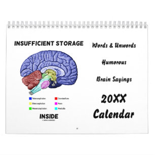Words & Unwords Brain Humour Sayings 20XX Calendar