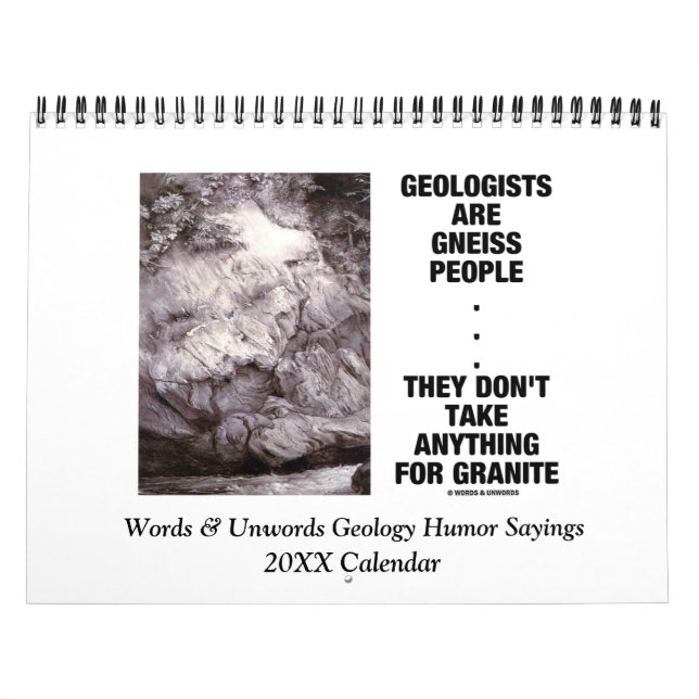Words & Unwords Geology Humour Sayings 20XX Calendar (Cover)