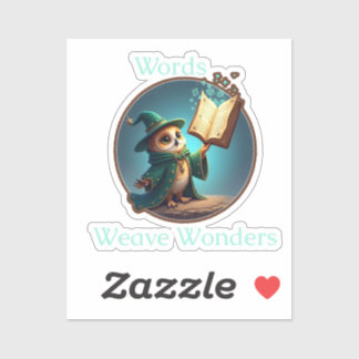 Words Weave Wonders – Wizard Owl Sticker