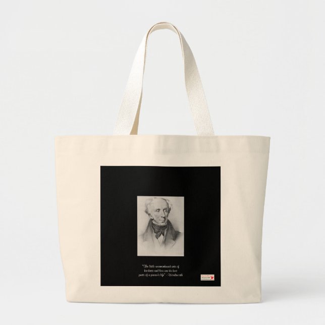 Wordsworth "Little Acts" Quote Organic Canvas Bag (Front)