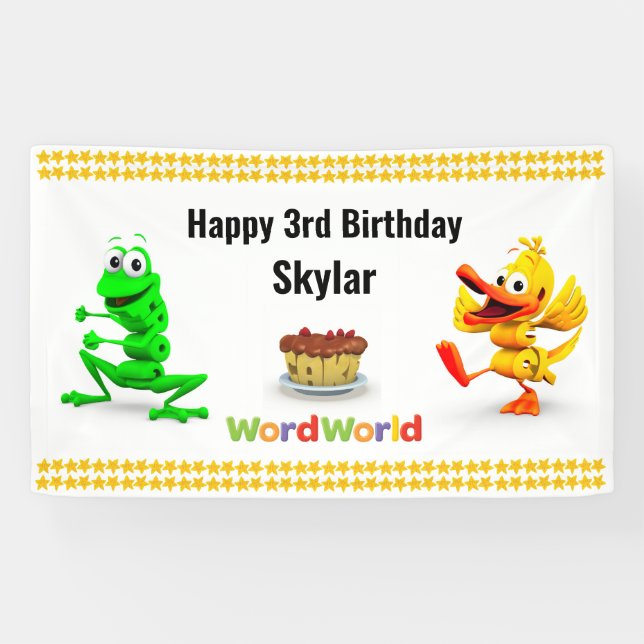 WordWorld Customisable Birthday Banner (Horizontal)