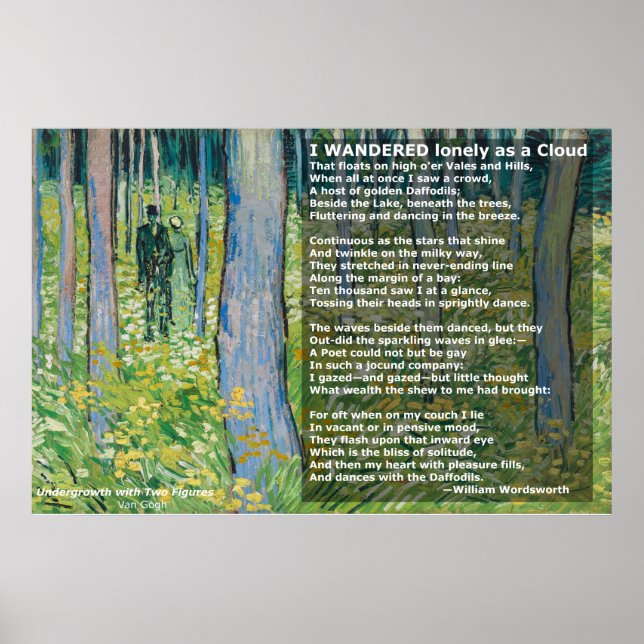 Wordworth's I Wandered Lonely as a Cloud/Daffodils Poster (Front)