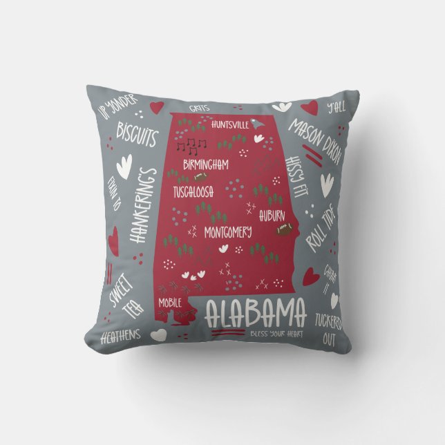 Wordy Alabama  Cushion (Front)