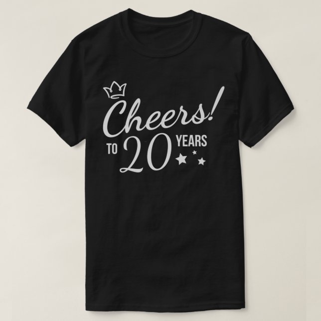Work Anniversary Cheers To 20 Years Twenty Years P T-Shirt (Design Front)