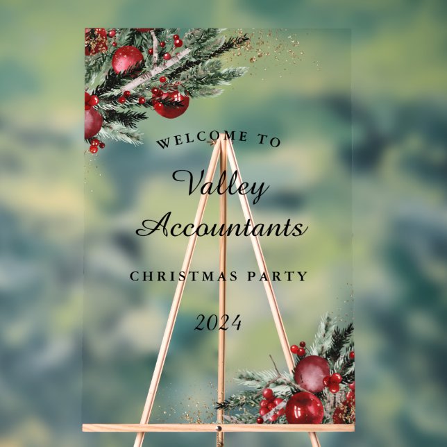 Work Annual Christmas Party Acrylic Sign (Neutral)