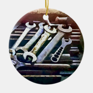 Work Bench in Machine Shop Ceramic Ornament