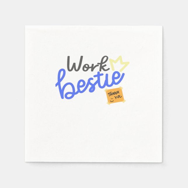 Work Bestie - Blue Classic Napkin (Front)