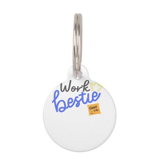Work Bestie - Blue Classic Pet Tag (Front)