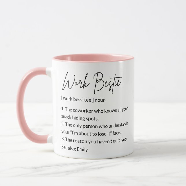 Work Bestie Cute Lovely Coworker Definition Mug (Left)