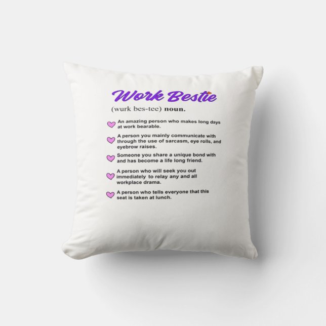 Work Bestie Definition Classic Viral Cushion (Front)