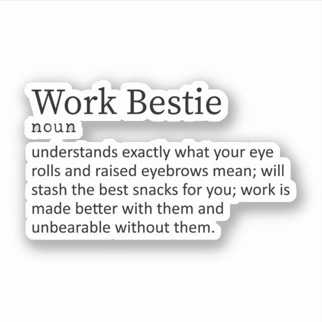 Work Bestie Definition, Gift For Work Friend (Front)