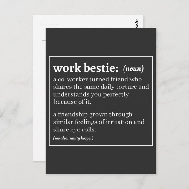 Work Bestie definition Postcard (Front/Back)