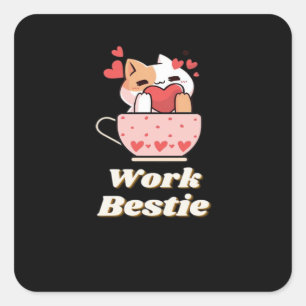 Work Bestie Emotional Help Coworker, Job, Work Cla Square Sticker