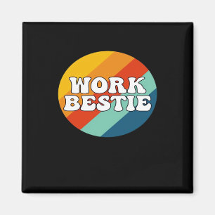 Work Bestie Emotional Help Coworker Retro Vintage Magnet