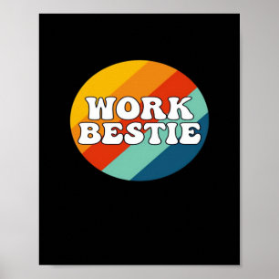 Work Bestie Emotional Help Coworker Retro Vintage Poster