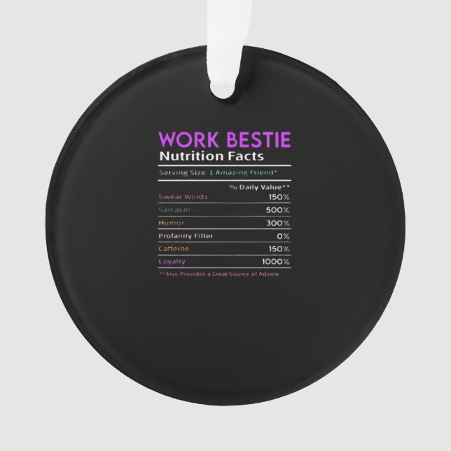 Work Bestie Essential Ornament (Front)