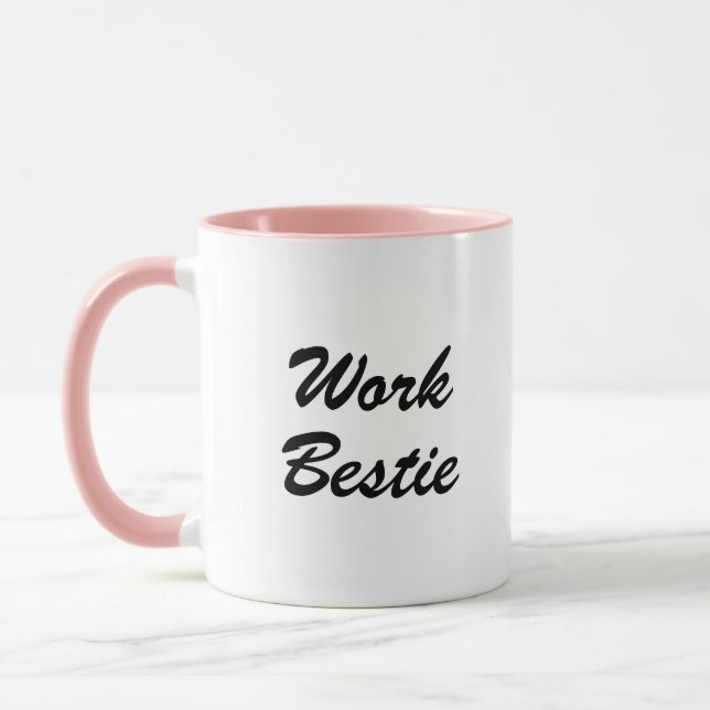 Work Bestie Fun Coworker Typography Coffee Mug (Left)